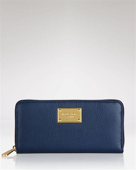 michael kors dusty blue wallet|Michael Kors zip around wallet.